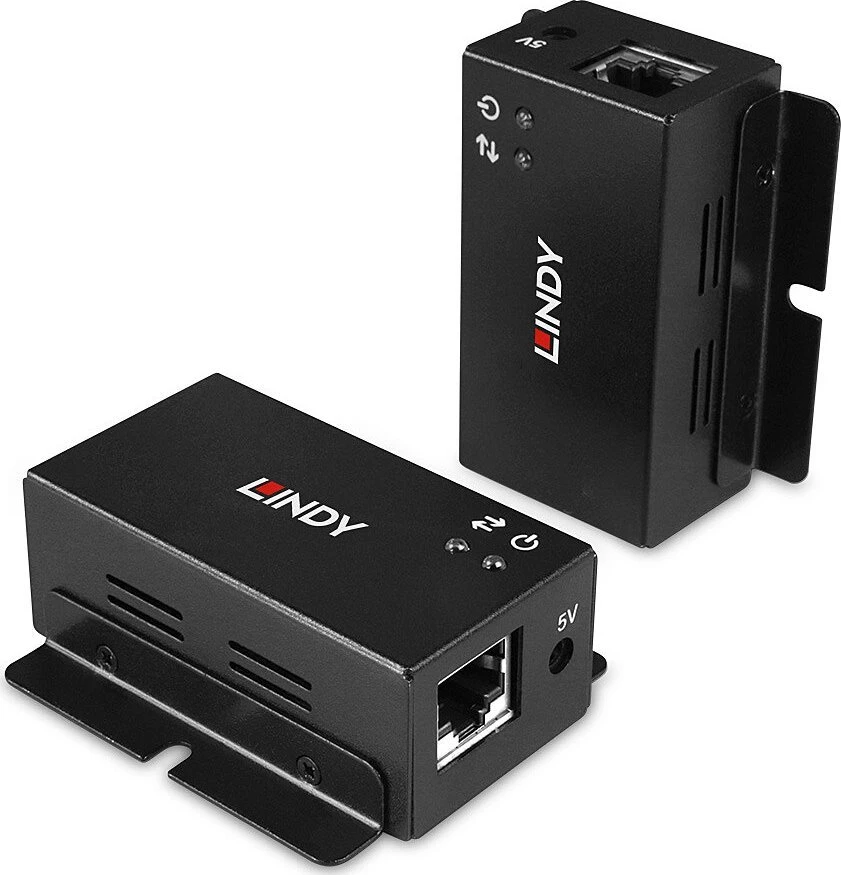 USB Prailginimas - LINDY 2 Prievadų USB 2.0 Cat.6 Prailginimas, 50 m, Juodas