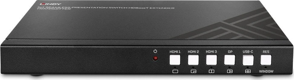 AV Jungiklis - LINDY 5 Prievadų Sklandaus Perdavimo Jungiklis HDBaseT 4K@60Hz