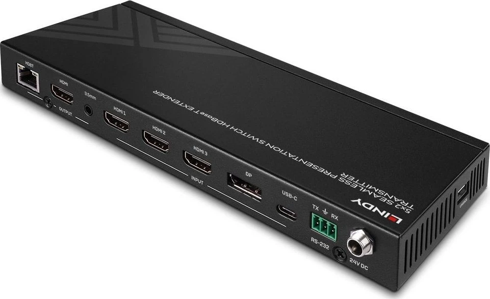 AV Jungiklis - LINDY 5 Prievadų Sklandaus Perdavimo Jungiklis HDBaseT 4K@60Hz