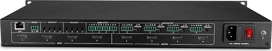 AV Matricos Jungiklis - LINDY 4x4 HDMI 4K60 Matrica, 4x4 Jungimas, Vaizdo Sienos