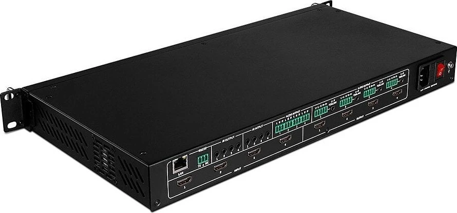 AV Matricos Jungiklis - LINDY 4x4 HDMI 4K60 Matrica, 4x4 Jungimas, Vaizdo Sienos