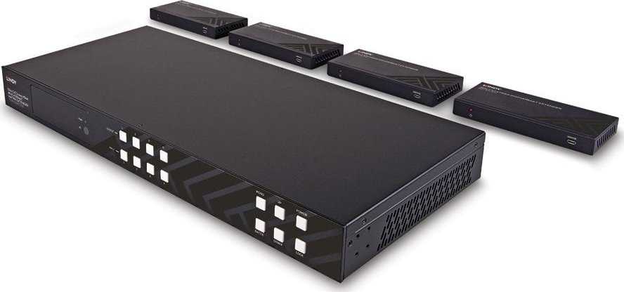 AV Ilgintuvas - LINDY Cat.6 HDMI 4K60 HDBaseT Matrix su 4 Imtuvais 150 m
