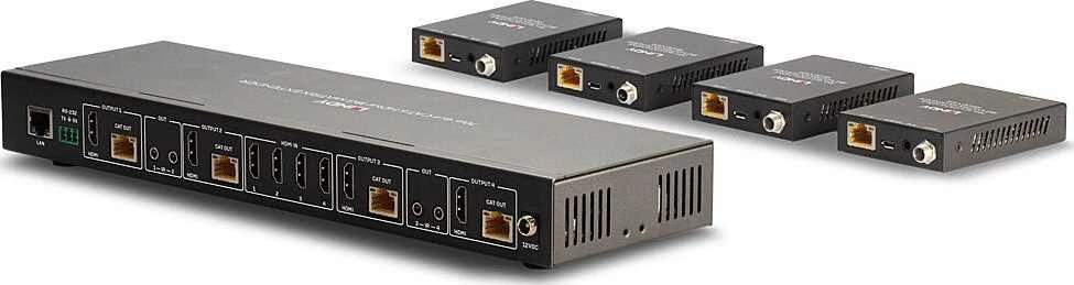 LINDY 4x4 HDMI matricos sistema su imtuvais