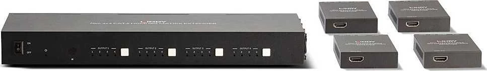 AV Matrix Prailginimas - LINDY Cat.6 4x4 HDMI 4K60 ir IR Matricos Prailginimas, 70 m, Juodas