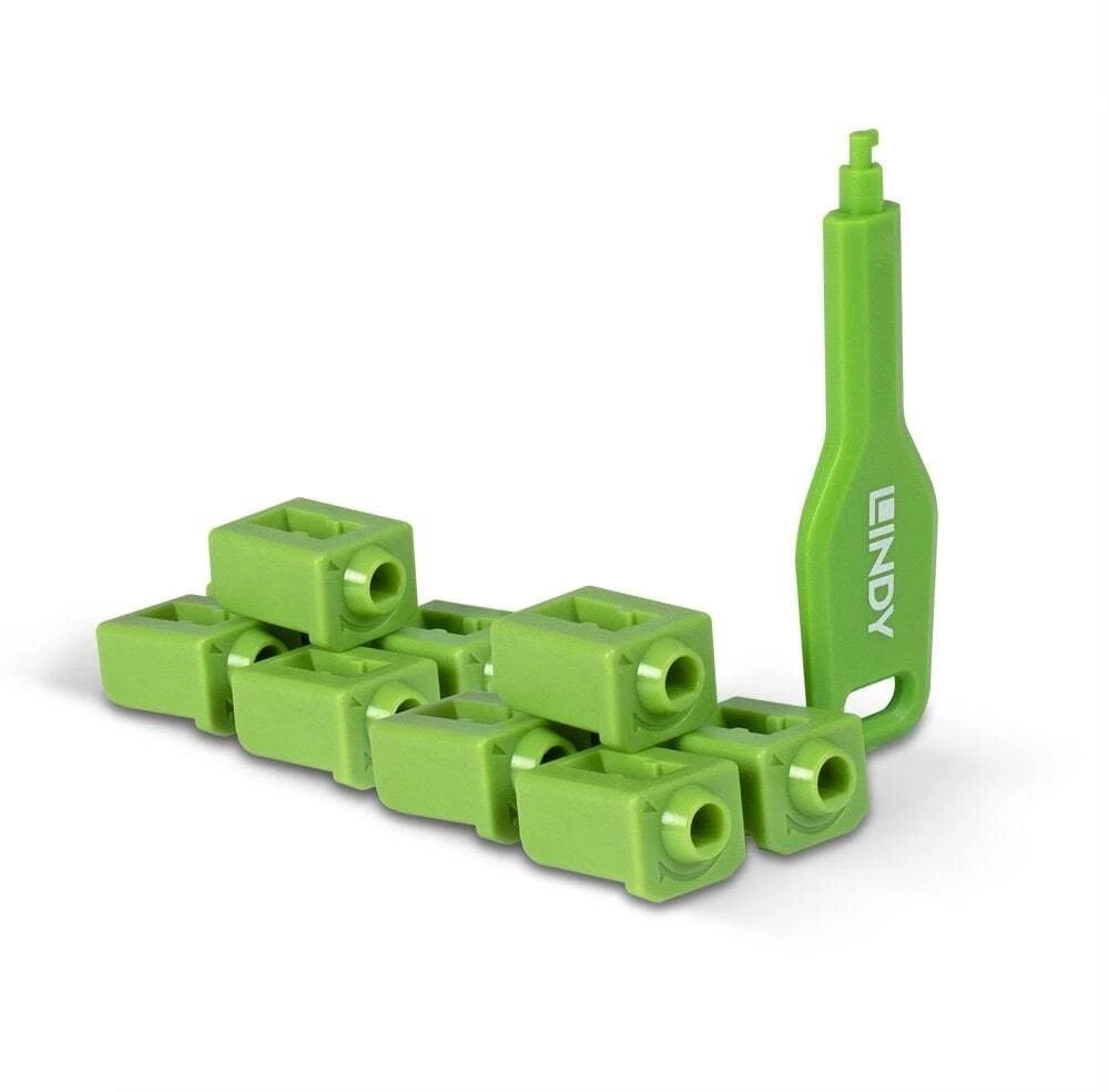 Tinklo Priedas - LINDY SFP Prievado Blokatorius 10 vnt. + Raktas, Žalias