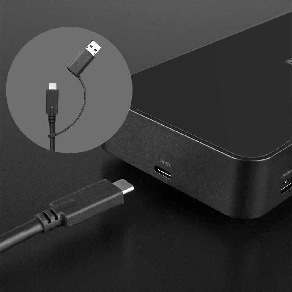Nešiojamojo Kompiuterio Dokavimo Stotis - LINDY Plugable DST-Pro Universal 3x4K USB-C/Type A 100W, Juoda