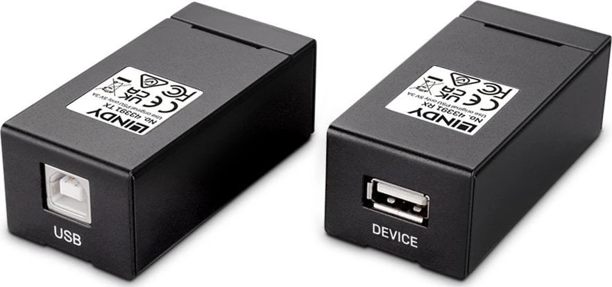 USB Prailginimas - LINDY USB 2.0 Cat.6 Prailginimas 480Mbps 150m, Juodas