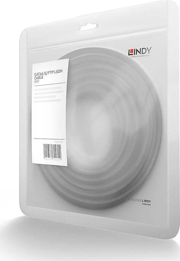 Tinklo Kabelis - LINDY Cat.6A S/FTP LSZH Tinklo Kabelis, RJ45, M/M, 500MHz, 26AWG, 0.5 m, Pilkas