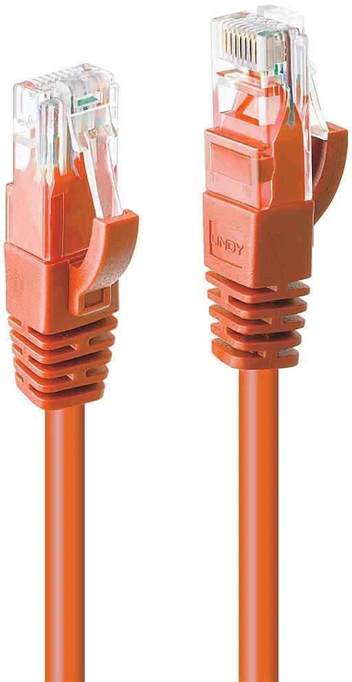 Tinklo Kabelis - LINDY Cat.6 U/UTP Tinklo Kabelis, RJ45, M/M, 250MHz, 20 m, Oranžinis