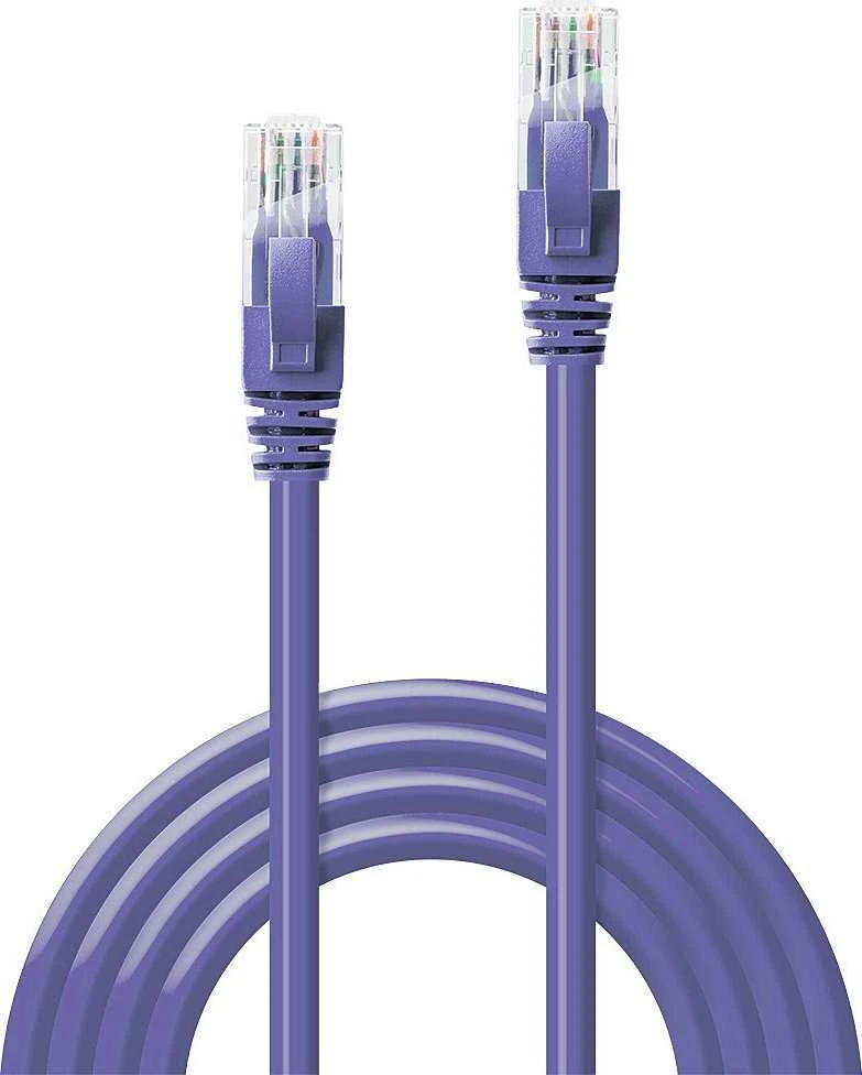 Tinklo Kabelis - LINDY Cat.6 U/UTP Tinklo Kabelis, RJ45, M/M, 250MHz, 5 m, Purpurinis