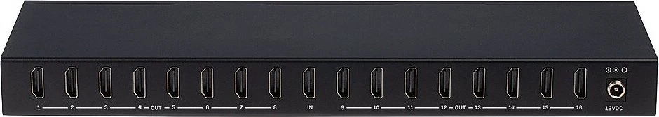 LINDY 16 prievadų HDMI skirstytuvas, galinis vaizdas