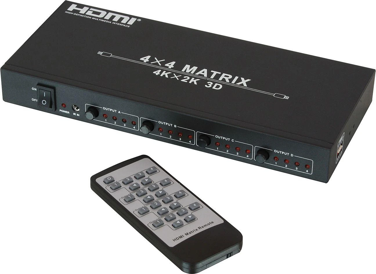 Lindy HDMI Komutatorius - 4x4 4K UHD 30Hz, HDMI 1.4a, EDID Valdymas