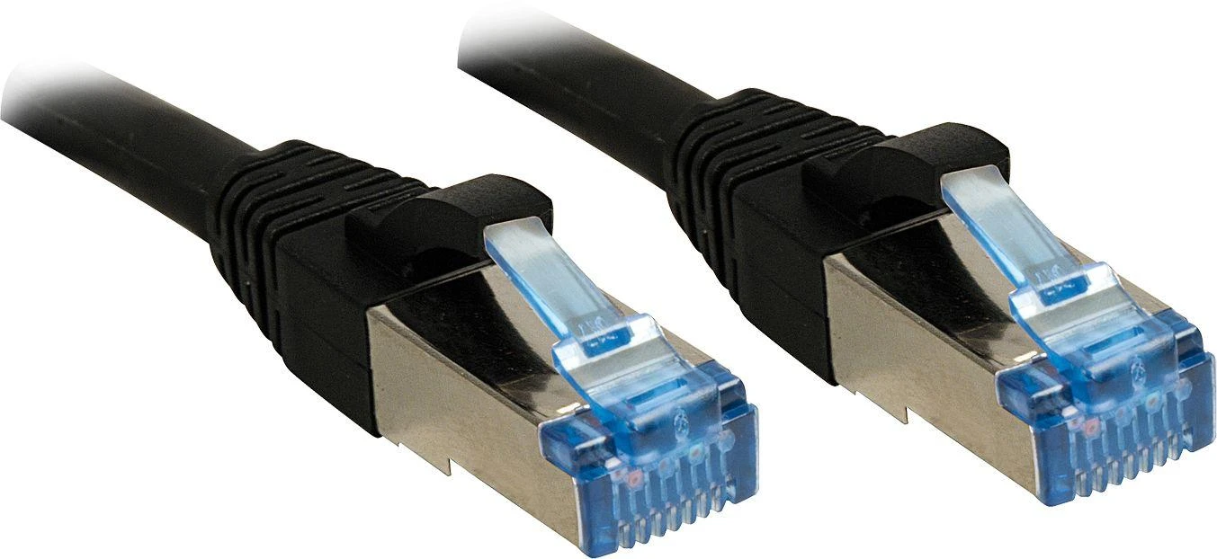 Tinklo Kabelis - LINDY Cat.6A S/FTP LSZH Tinklo Kabelis, RJ45, M/M, 500MHz, 1 m, Juodas