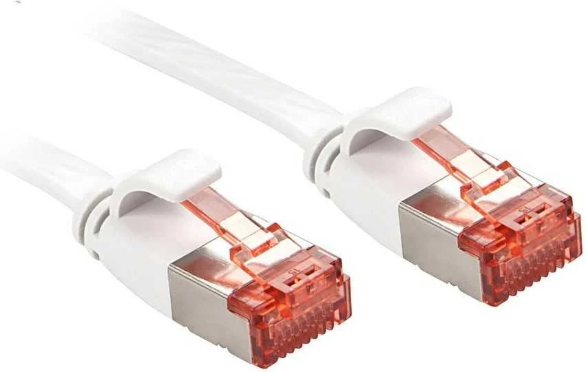 Tinklo Kabelis - LINDY Cat.6 U/FTP Plokščias Tinklo Kabelis, RJ45, M/M, 250MHz, 32AWG, 2 m, Baltas