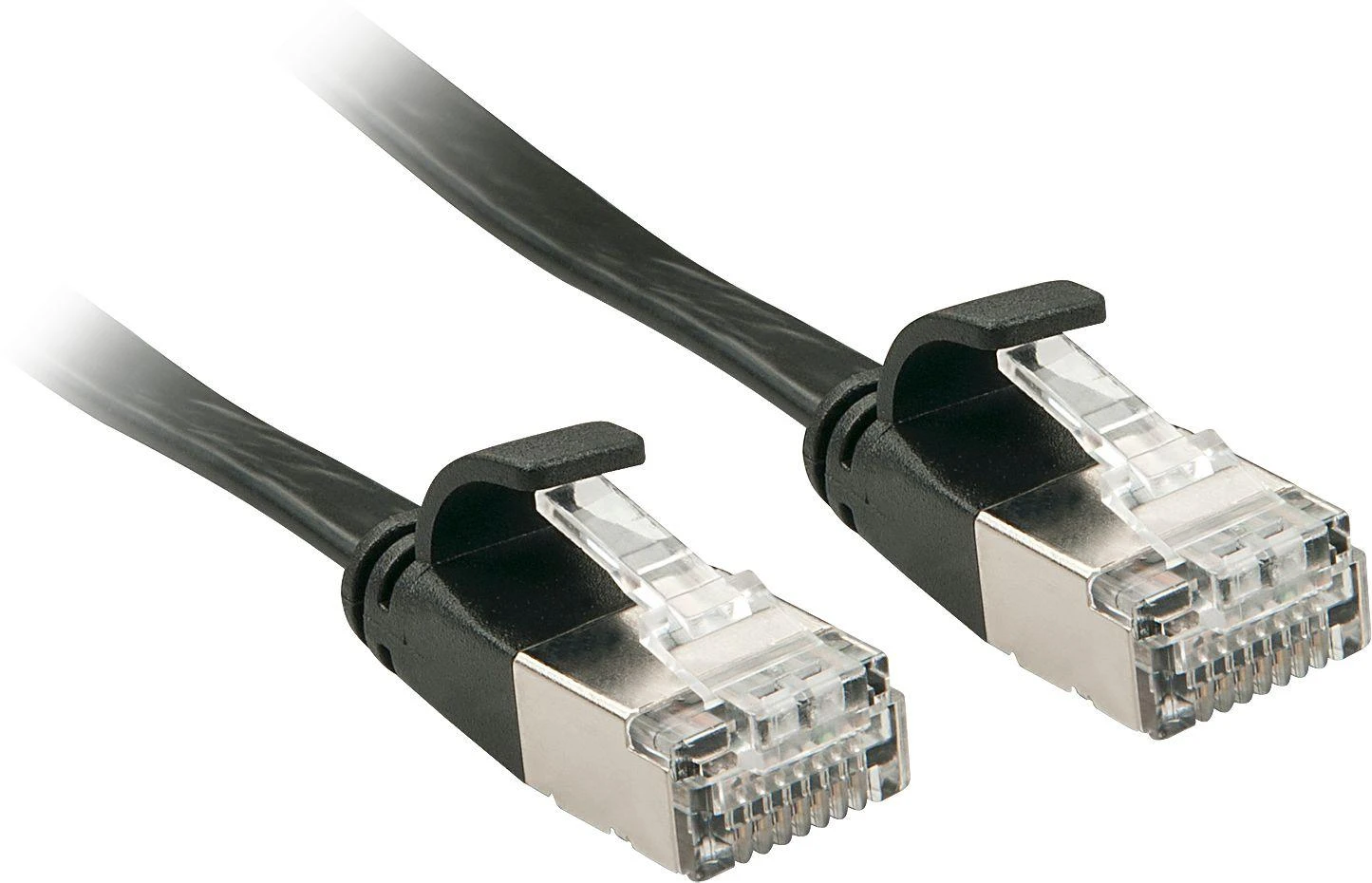 Tinklo Kabelis - LINDY Cat.6A U/FTP Plokščias Tinklo Kabelis, RJ45, M/M, 500MHz, 32AWG, 2 m, Juodas