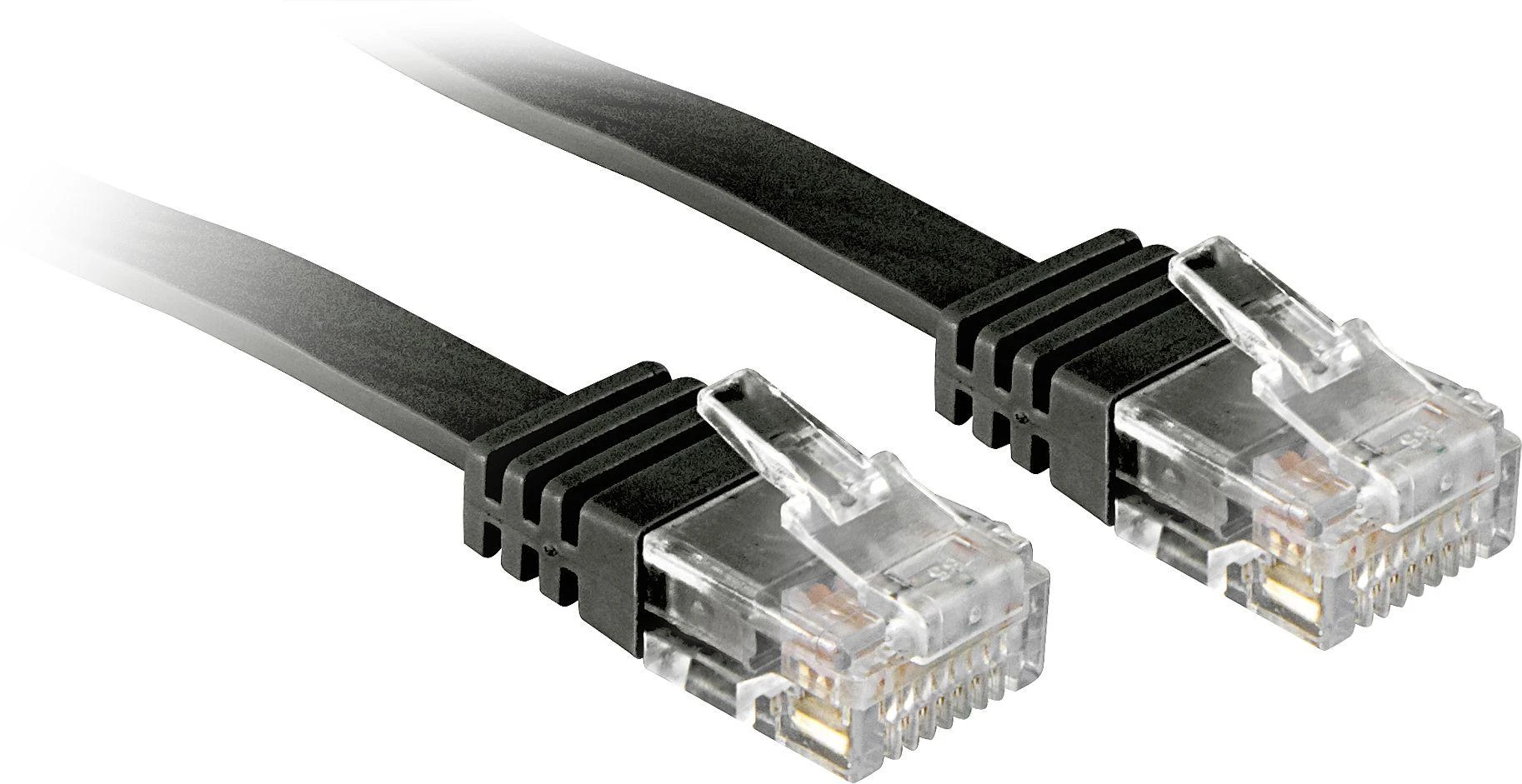 Tinklo Kabelis - LINDY Cat.6 U/UTP Plokščias Tinklo Kabelis, RJ45, M/M, 250MHz, 32AWG, 5 m, Juodas