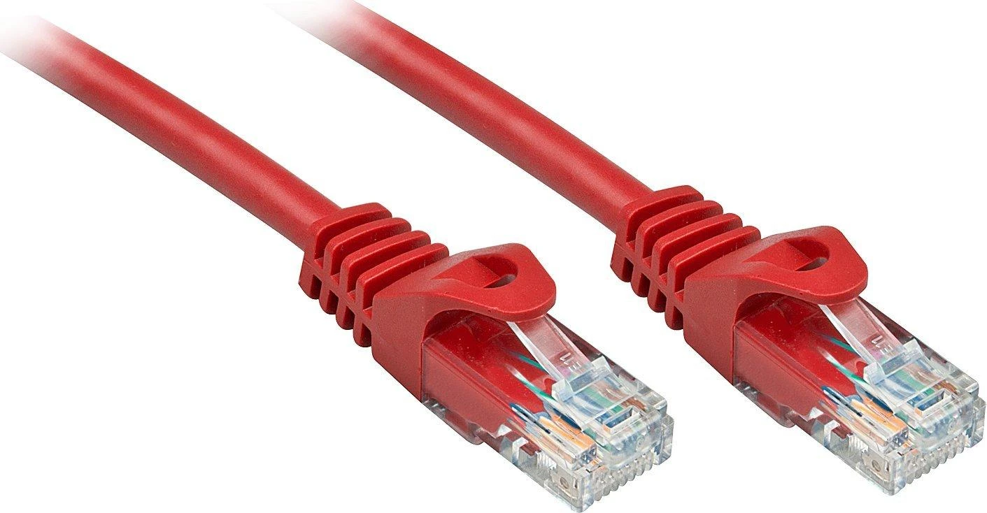 Tinklo Kabelis - LINDY Cat.6 U/UTP Tinklo Kabelis, RJ45, M/M, CCA, 250MHz, 0.5 m, Raudonas