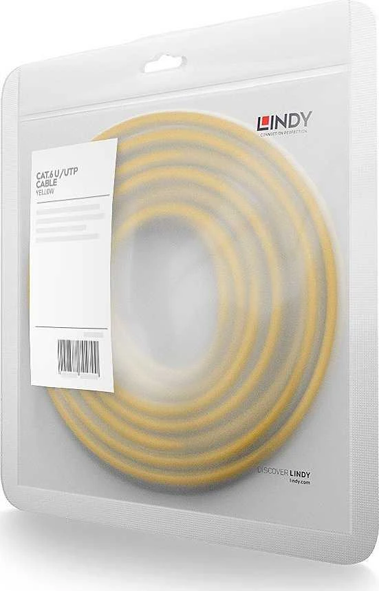 Tinklo Kabelis - LINDY Cat.6 U/UTP Tinklo Kabelis, RJ45, M/M, 250MHz, 5 m, Geltonas