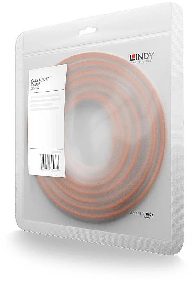 Tinklo Kabelis - LINDY Cat.6 U/UTP Tinklo Kabelis, RJ45, M/M, 250MHz, 3 m, Oranžinis