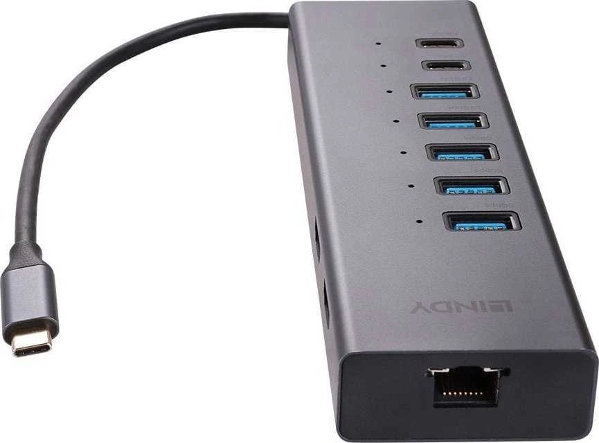 LINDY DST-Mini Duo dokavimo stotelė su USB-C jungtimi