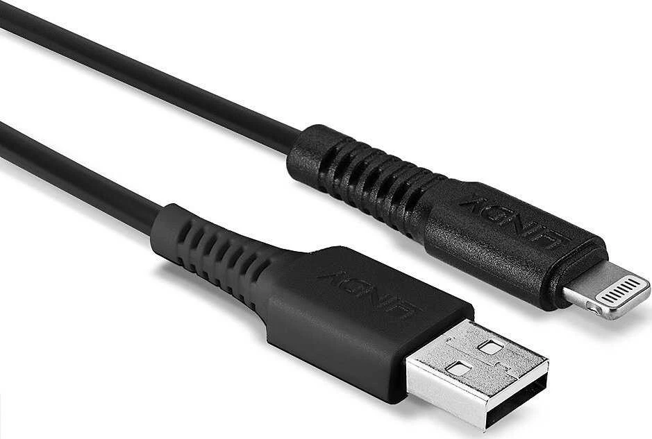 USB Kabelis - LINDY USB Type A į Lightning Laidas, M/M, 480Mbps, 2 m, Juodas