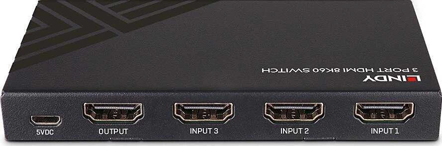 HDMI Jungiklis - LINDY 3 Prievadų HDMI 8K60 Jungiklis 8K60 7680x4320 HDMI 2.1 Nuotolinio Valdymo Pultas