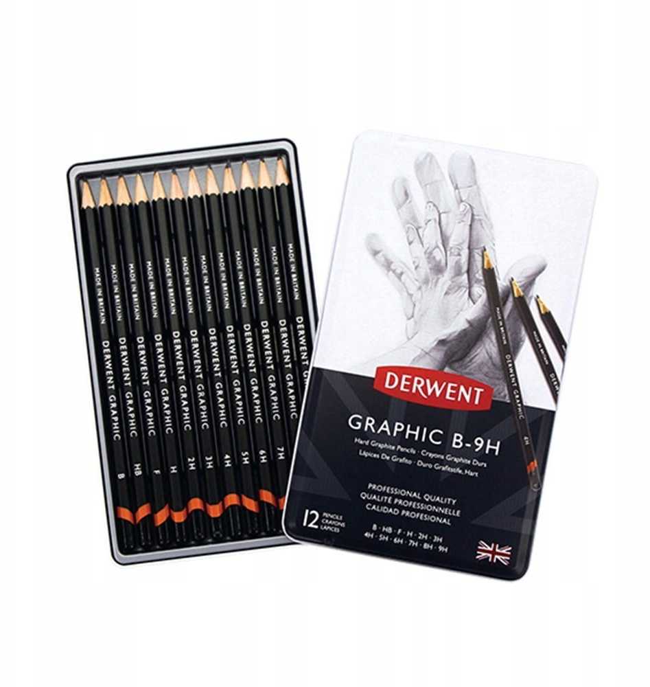 Linex Derwent Graphic blyanter 12 stk sæt ''hard''