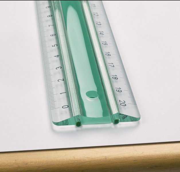 Linex Linex 100202515, Desk ruler, Acrylic glass, Rubber, Žalias, Baltas, cm, mm, 20 cm, 1 pc(s)