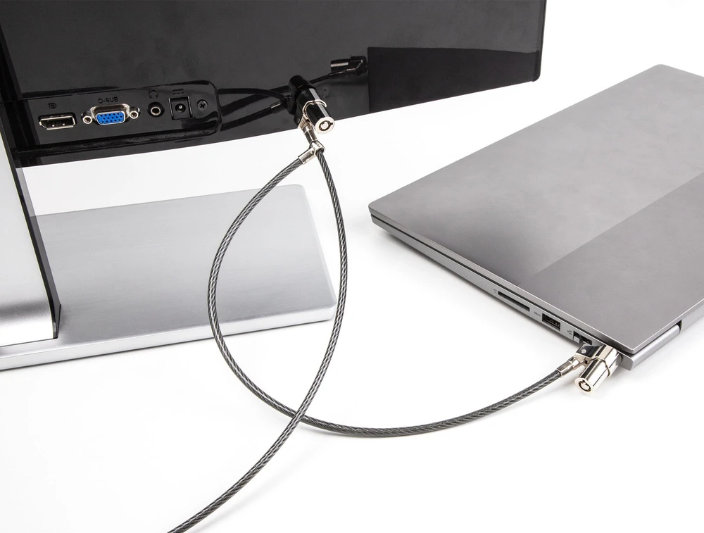 Linka zabezpieczająca Navilock Navilock Dual Notebook Sicherungskabel 2 Kesnington Slots