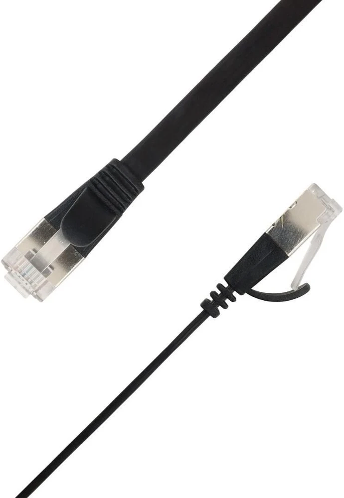 LinkIT Plokščias tinklo kabelis RJ-45, Cat.6a, U/FTP, PVC, juoda, 3.5 m (STP-FL6A-00350-BLK)