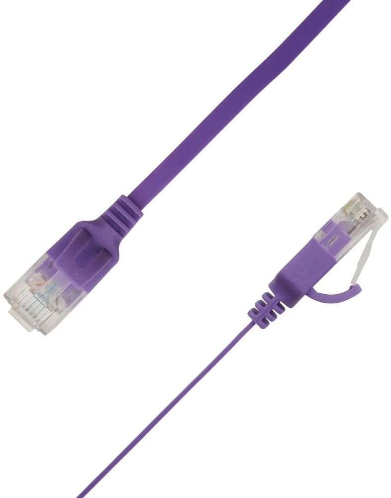 LinkIT Płaski kabelis sieciowy RJ-45, Cat.6a, U/UTP, PVC, violetinė, 4 m (UTP-FL6A-00400-PU)