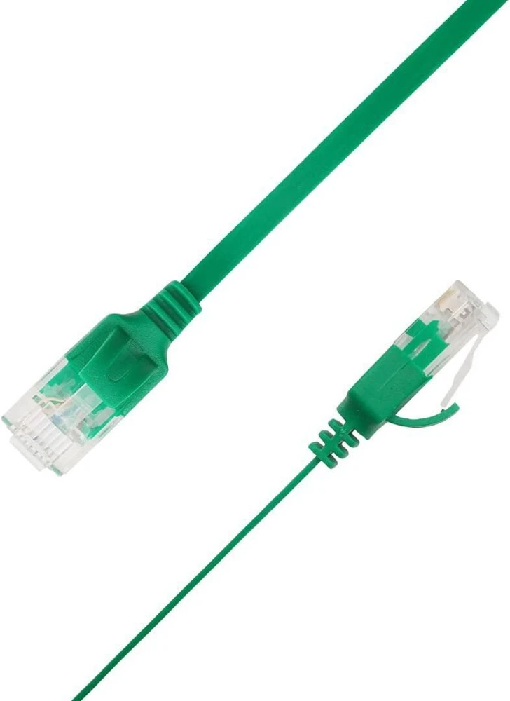 LinkIT Płaski kabelis sieciowy RJ-45, Cat.6a, U/UTP, PVC, žalia, 1.5 m (UTP-FL6A-00150-GR)