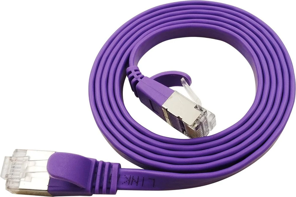 LinkIT Plokščias tinklo kabelis RJ-45, Cat.6a, U/FTP, PVC, violetinė, 4 m (STP-FL6A-00400-PU)