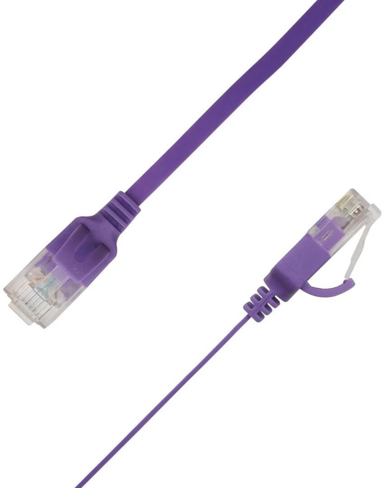 LinkIT Płaski kabelis sieciowy RJ-45, Cat.6a, U/UTP, PVC, violetinė, 0.2 m (UTP-FL6A-00020-PU)