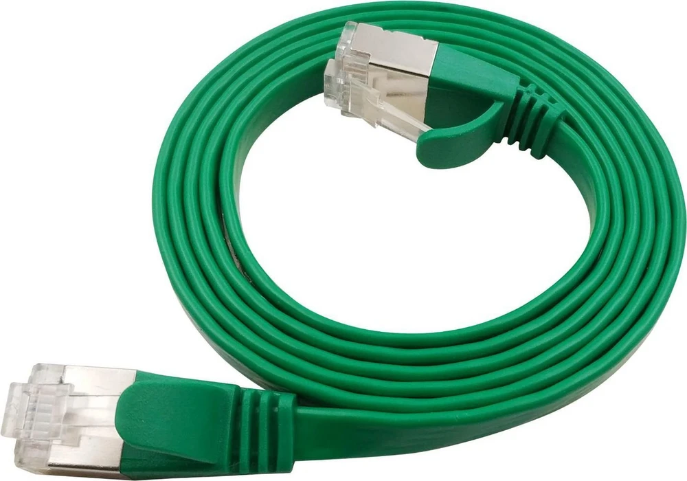 LinkIT Plokščias tinklo kabelis RJ-45, Cat.6a, U/FTP, PVC, žalias, 1,5 m (STP-FL6A-00150-GR)