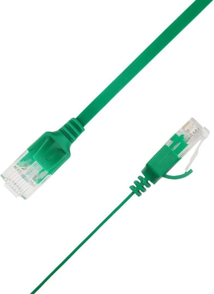LinkIT Płaski kabelis sieciowy RJ-45, Cat.6a, U/UTP, PVC, žalia, 2.5 m (UTP-FL6A-00250-GR)