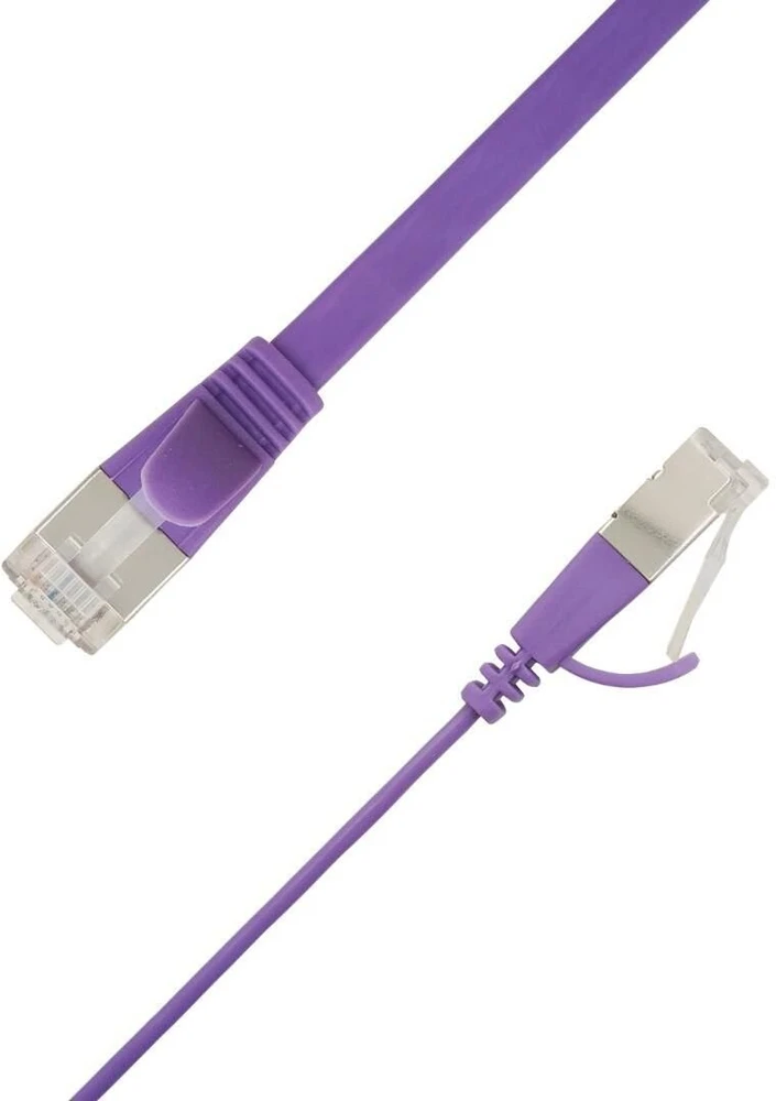 LinkIT Plokščias U/FTP Cat6A violetinis 1 m AWG 32/7, PVC, 1,85x6 mm