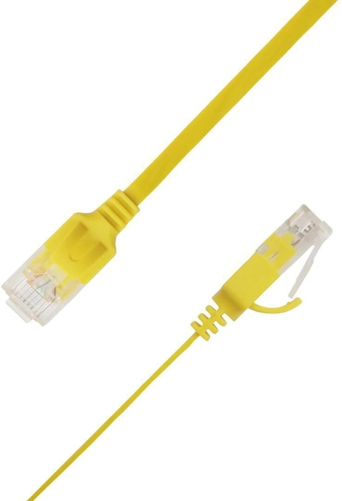 LinkIT Płaski kabelis sieciowy RJ-45, Cat.6a, U/UTP, PVC, geltona, 2 m (UTP-FL6A-00200-GL)