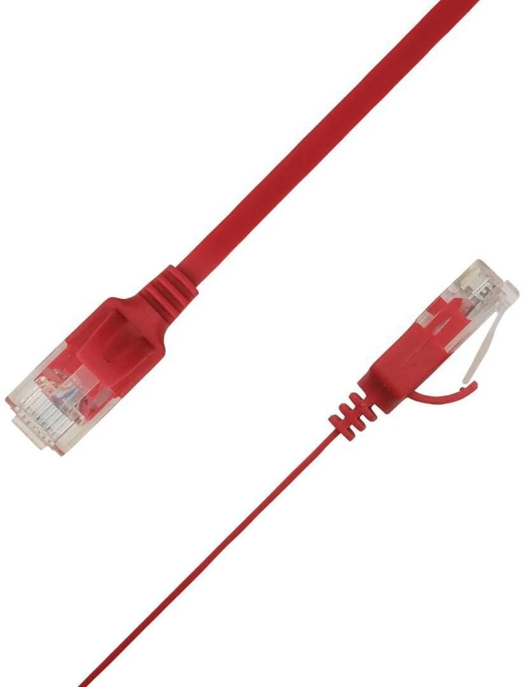 LinkIT Płaski kabelis sieciowy RJ-45, Cat.6a, U/UTP, PVC, raudona, 2.5 m (UTP-FL6A-00250-RD)
