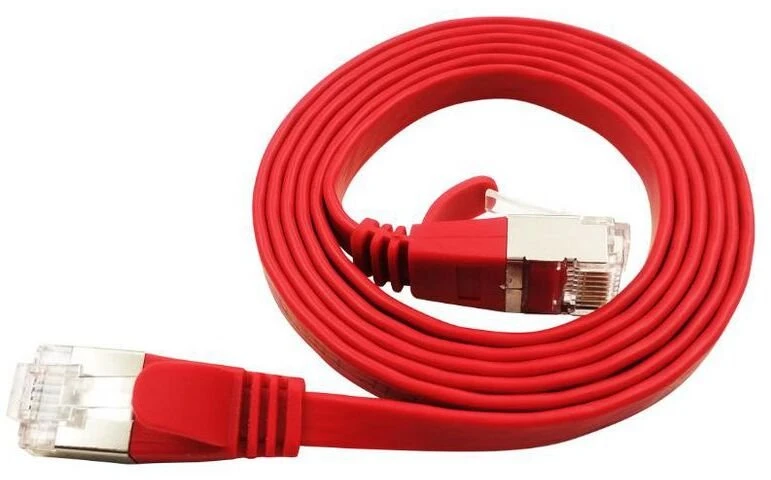 LinkIT Plokščias tinklo kabelis RJ-45, Cat.6a, U/FTP, PVC, raudonas, 4.5 m (STP-FL6A-00450-RD)
