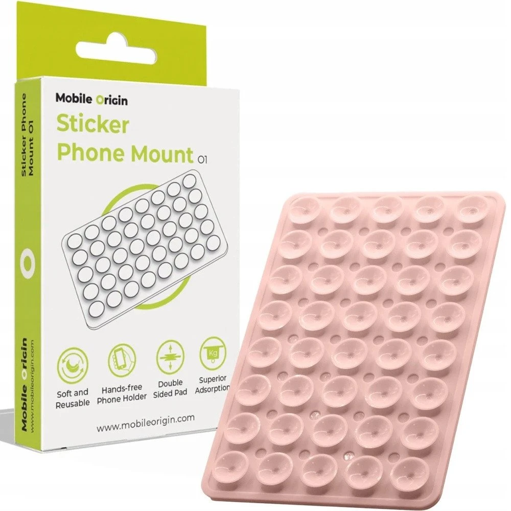 Lipdukas „Mobile Origin“ telefono laikiklis O1, šviesiai rožinis