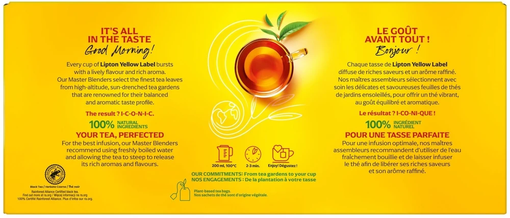 Lipton Arbata LIPTON juoda, Geltona Label, 400 pakelių