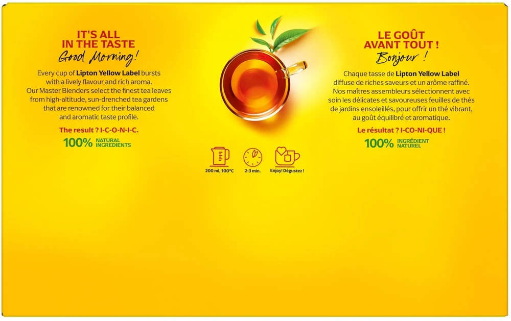 Lipton Arbata LIPTON juoda, Geltona Label, 600 pakelių