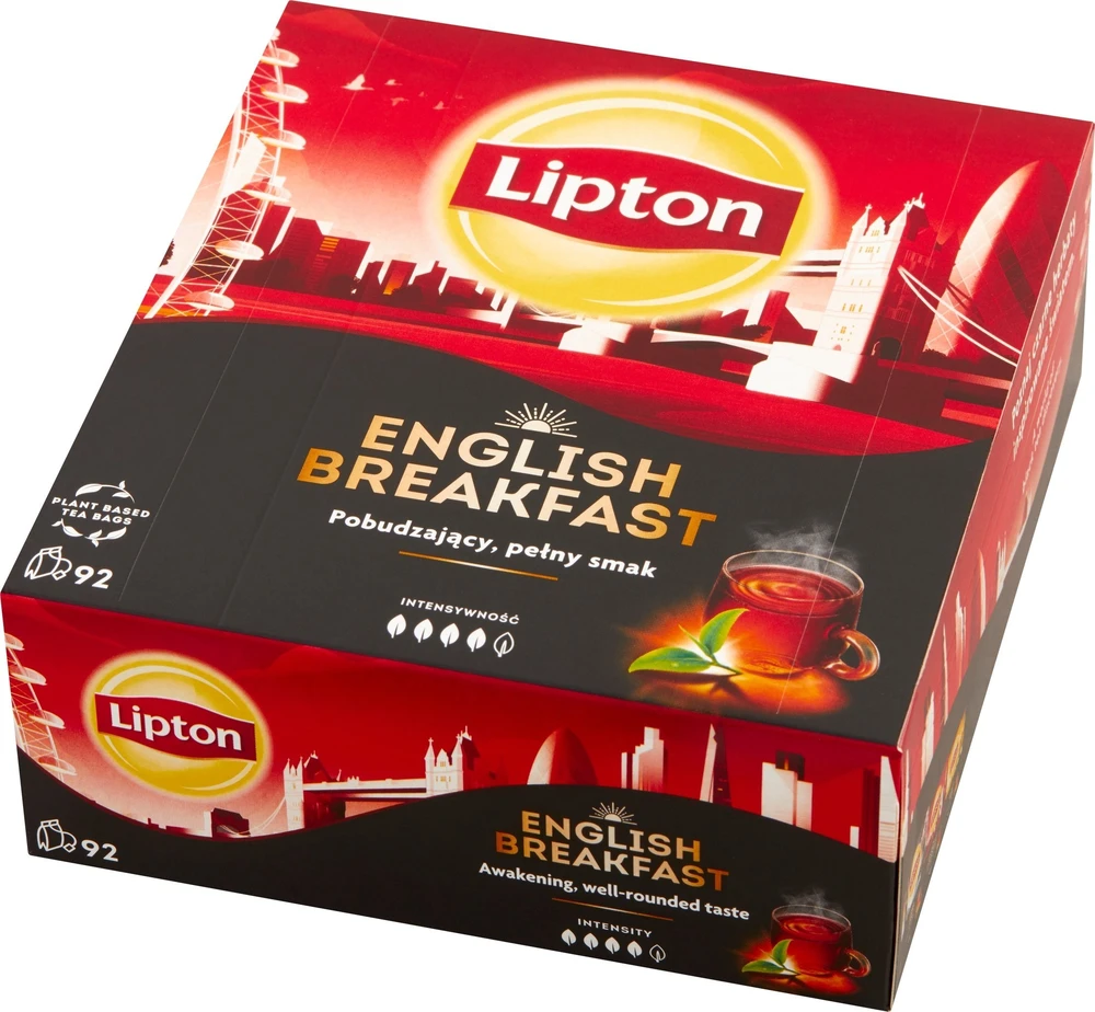 Lipton LIPTON arbata juoda, angliški pusryčiai, 92 pakeliai