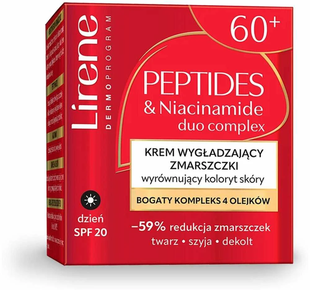Lirene Peptidų ir niacinamido raukšles lyginantis dieninis kremas, suvienodinantis odos atspalvį 60+ 50 ml