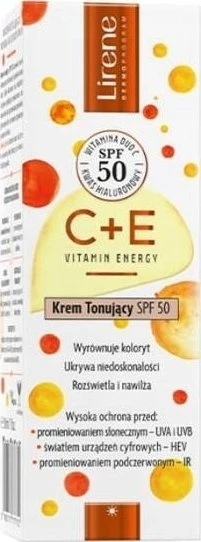 Lirene C+E Vitamin Energy tonizuojantis kremas SPF50 30ml