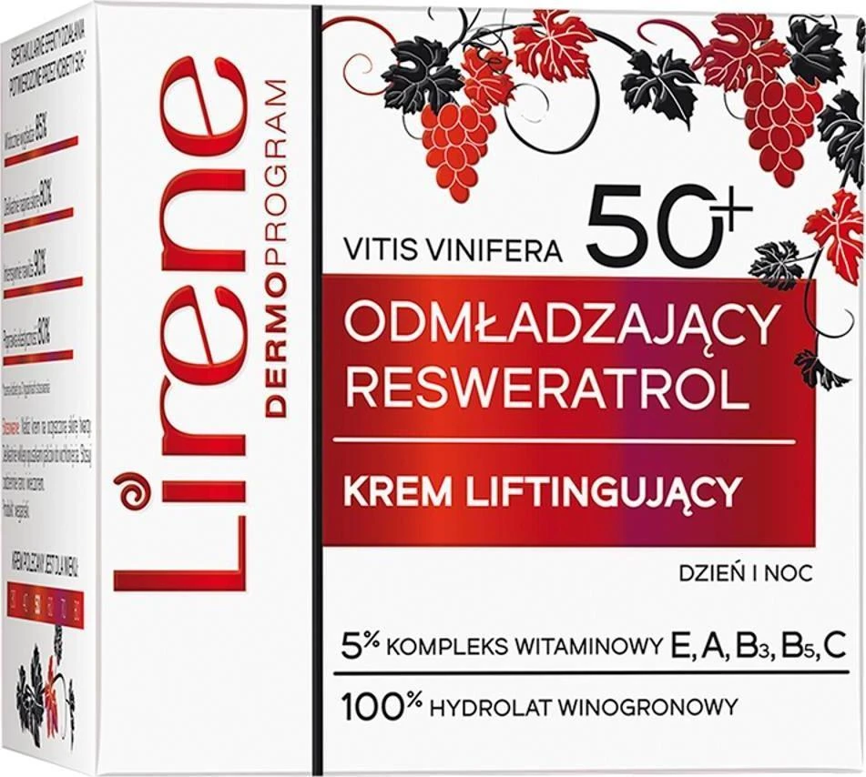 Lirene Resveratol Lifting Kreminis 50+, 50 ml