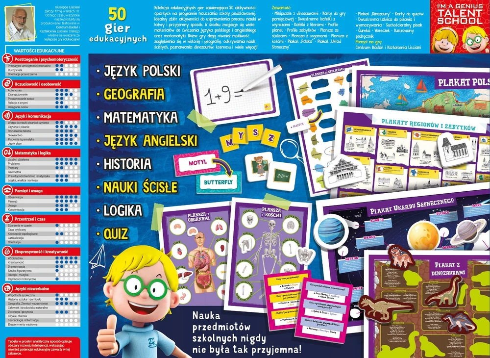 Lisciani Gra Žaidimas „Aš esu genijus“ 50 edukacinių žaidimų