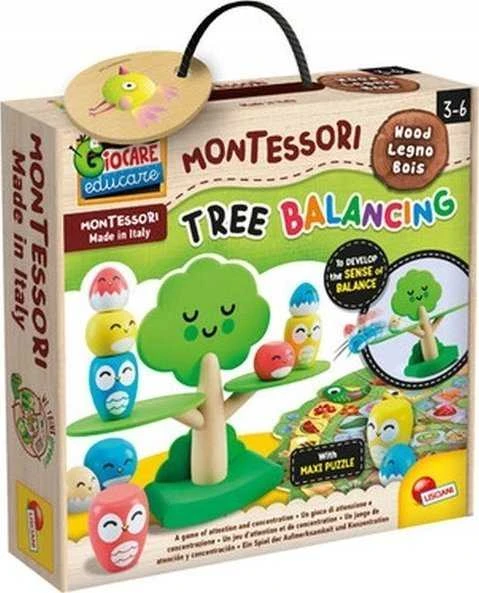 Lisciani Medinis Montessori balanso medis su paukščiais