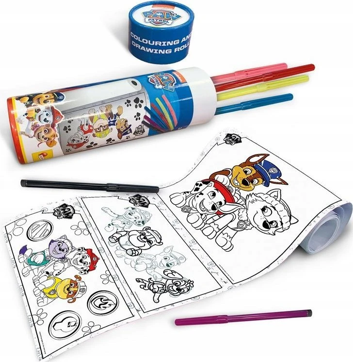 Lisciani Paw Patrol piešimo ritinėlis su flomasteriais